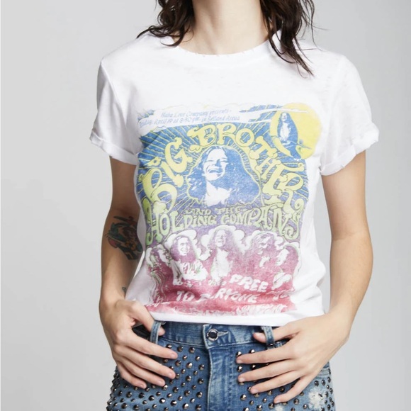 Recycled Karma‎ Big Brother & The Holding Company Tee - Size L - White - NWOT - Picture 2 of 8